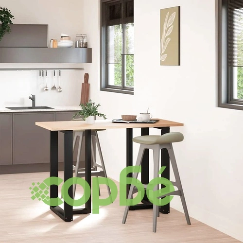 Крака за бар маса, Т-образни, 2 бр., черни, 60x35x(90-91) см, стомана ➤ топ цена ➤ sorbe.bg