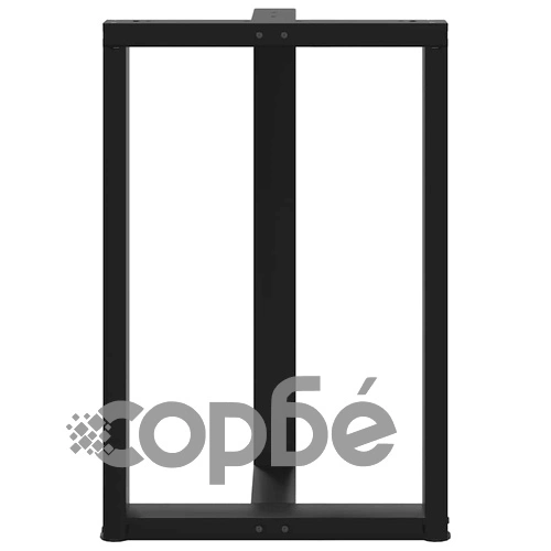 Крака за бар маса, Т-образни, 2 бр., черни, 60x35x(90-91) см, стомана ➤ топ цена ➤ sorbe.bg