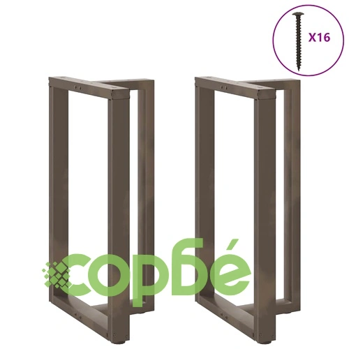 Крака за бар маса, Т-образни, 2 бр., черни, 60x35x(100-101) см, стомана ➤ топ цена ➤ sorbe.bg