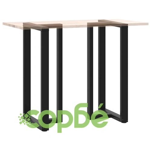 Крака за бар маса, Т-образни, 2 бр., черни, 60x35x(110-111) см, стомана ➤ топ цена ➤ sorbe.bg