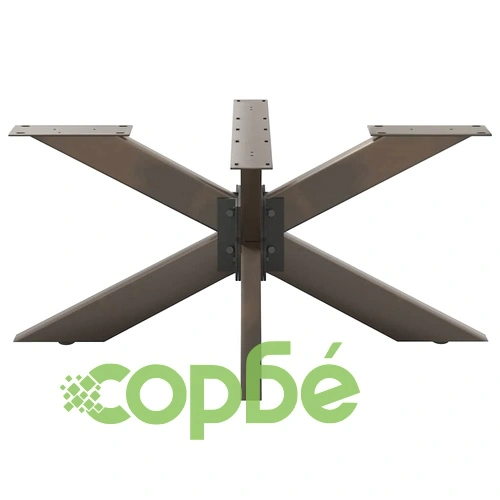 Крак за масичка за кафе, форма на паяк, черен, 98x58x(42-43) см, стомана ➤ топ цена ➤ sorbe.bg