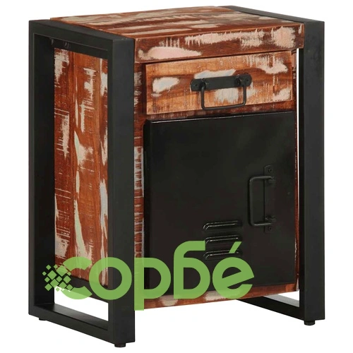 Нощно шкафче Multicolour Масивна дървесина Възстановена ➤ топ цена ➤ sorbe.bg