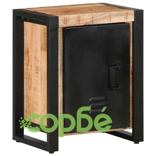 Нощни шкафове 2 бр твърдо грубо дърво Манго ➤ топ цена ➤ sorbe.bg