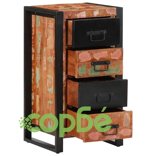 Шкаф с чекмеджета Multicolour Масивна дървесина Възстановена ➤ топ цена ➤ sorbe.bg