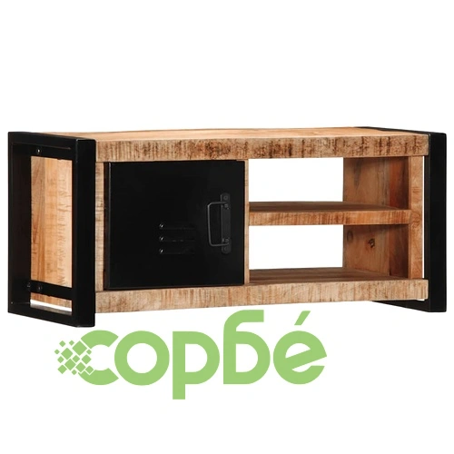 ТВ шкаф 80x30x35 cm Масивна груба дървесина Манго ➤ топ цена ➤ sorbe.bg