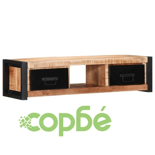 ТВ шкаф 100x30x25 cm Масивна груба дървесина Манго ➤ топ цена ➤ sorbe.bg