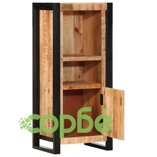 Шкаф за баня 40x30x90 cm Масивна дървесина Грубо манго ➤ топ цена ➤ sorbe.bg