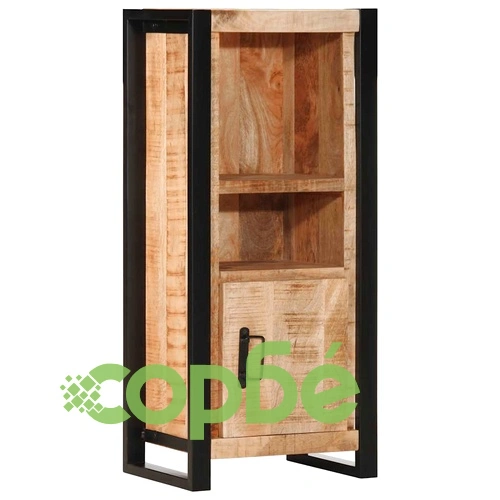 Шкаф за баня 40x30x90 cm Масивна дървесина Грубо манго ➤ топ цена ➤ sorbe.bg