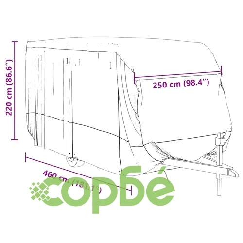 Покривало за каравана сиво 460x250x220 cm Нетъкана материя ➤ топ цена ➤ sorbe.bg