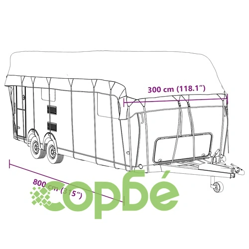 Покривало за покрив на каравана сиво 800x300cm Нетъкана материя ➤ топ цена ➤ sorbe.bg