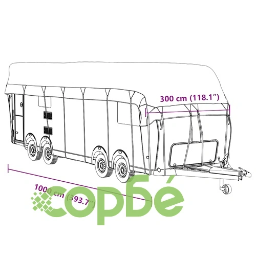 Покривало за покрив на каравана сиво 1000x300 cm ➤ топ цена ➤ sorbe.bg