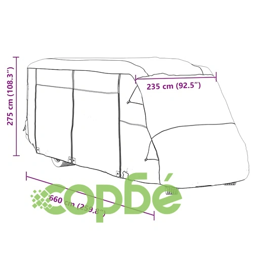 Motorhome Covers Grey 660x235x275 cm Нетъкана материя ➤ топ цена ➤ sorbe.bg