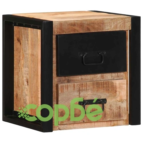 Нощни шкафове 2 бр. 40x35x40 cm Масивна груба дървесина Манго ➤ топ цена ➤ sorbe.bg