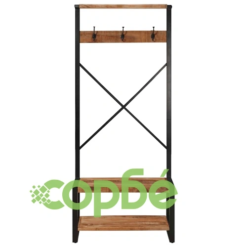 S Закачалка за дрехи 80x40x190 cm Масивна груба дървесина Манго ➤ топ цена ➤ sorbe.bg