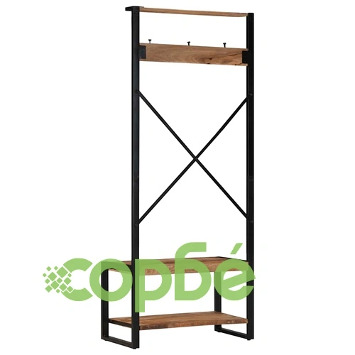 S Закачалка за дрехи 80x40x190 cm Масивна груба дървесина Манго ➤ топ цена ➤ sorbe.bg