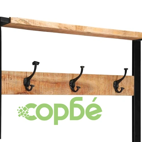 S Закачалка за дрехи 80x40x190 cm Масивна груба дървесина Манго ➤ топ цена ➤ sorbe.bg