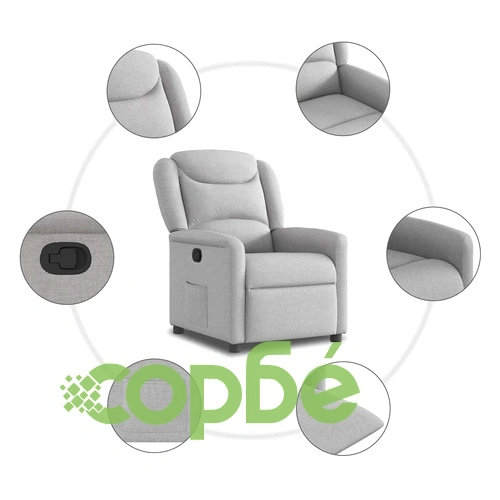 Recliner Chair Cloud Grey Fabric ➤ топ цена ➤ sorbe.bg