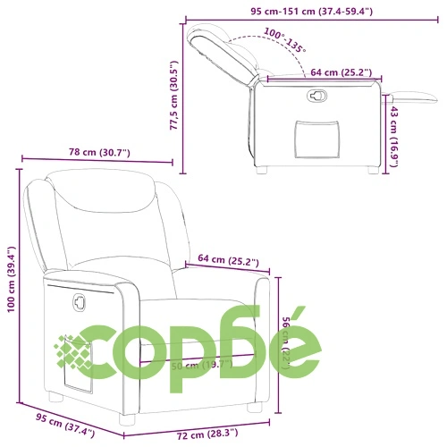 Recliner Chair Cloud Grey Fabric ➤ топ цена ➤ sorbe.bg