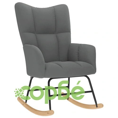 Люлеещ се стол с табуретка за крака, тъмносив, плат ➤ топ цена ➤ sorbe.bg