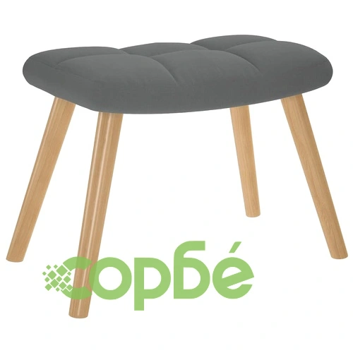 Люлеещ се стол с табуретка за крака, тъмносив, плат ➤ топ цена ➤ sorbe.bg