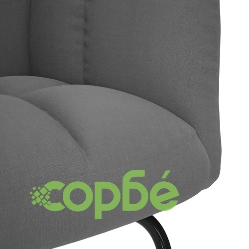 Люлеещ се стол с табуретка за крака, тъмносив, плат ➤ топ цена ➤ sorbe.bg