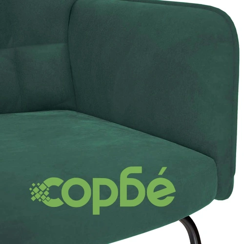 Люлеещ се стол с табуретка Тъмно зелено кадифе ➤ топ цена ➤ sorbe.bg