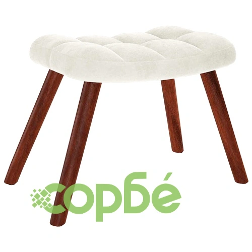 Люлеещ се стол с табуретка Cream Velvet ➤ топ цена ➤ sorbe.bg