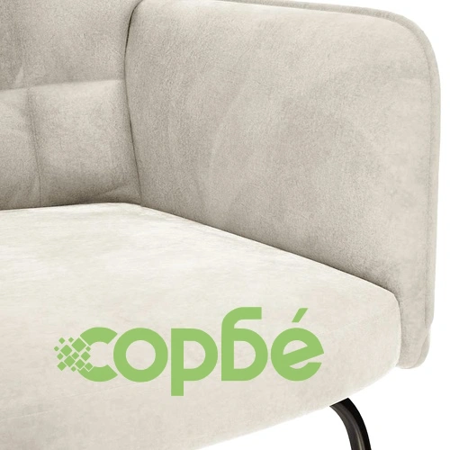 Люлеещ се стол с табуретка Cream Velvet ➤ топ цена ➤ sorbe.bg