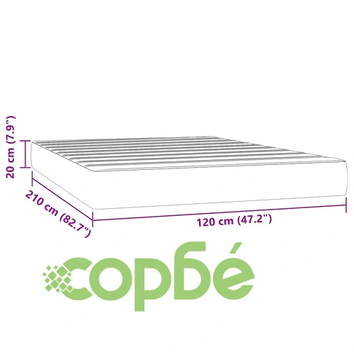 Матрак за легло с покет пружини светлосив 120x210x20 см кадифе ➤ топ цена ➤ sorbe.bg