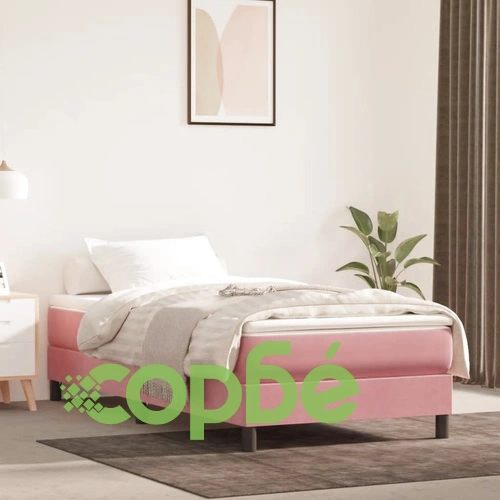 Матрак за легло с покет пружини розов 80x220x20 см кадифе ➤ топ цена ➤ sorbe.bg