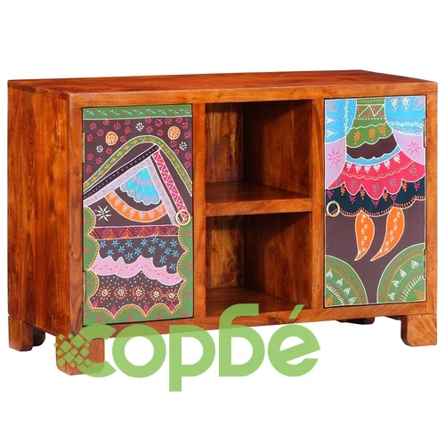 Бюфет Multicolour 90x35x60 Масивна дървесина Акация ➤ топ цена ➤ sorbe.bg