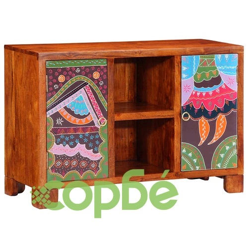 Бюфет Multicolour 90x35x60 Масивна дървесина Акация ➤ топ цена ➤ sorbe.bg