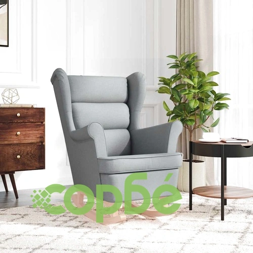 Люлеещ се стол Светло сив 74x90x102 см плат ➤ топ цена ➤ sorbe.bg