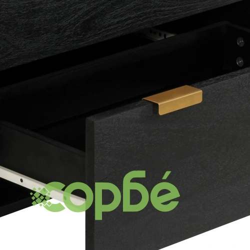 Сайдборд, черен, 60x33x75 см, инженерно дърво ➤ топ цена ➤ sorbe.bg