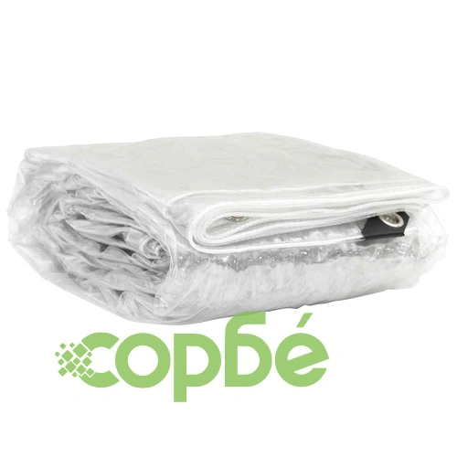 Прозрачен брезент с капси 3x12 m PVC ➤ топ цена ➤ sorbe.bg