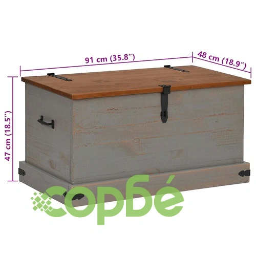 Скрин за съхранение HALDEN сива 91x48x47 cm бор ➤ топ цена ➤ sorbe.bg