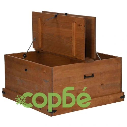 Скрин за съхранение HALDEN 91x91x47 cm масивна дървесина бор ➤ топ цена ➤ sorbe.bg