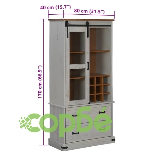 Шкаф за вино HALDEN с рафтове за вино и плъзгаща се врата ➤ топ цена ➤ sorbe.bg