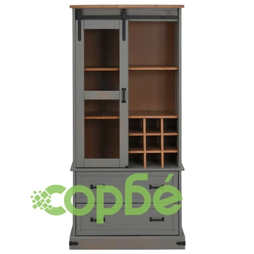 Шкаф за вино HALDEN с рафтове за вино и плъзгаща се врата ➤ топ цена ➤ sorbe.bg