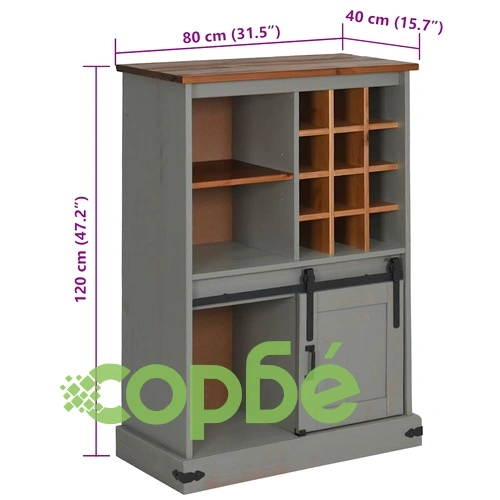 Шкаф за вино HALDEN с рафтове за вино и плъзгаща се врата ➤ топ цена ➤ sorbe.bg