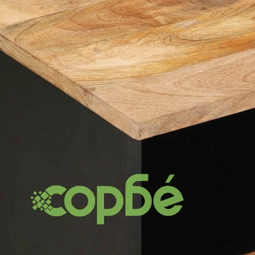 Нощно шкафче, черно, 40x33x46 см, масивно грубо дърво манго ➤ топ цена ➤ sorbe.bg