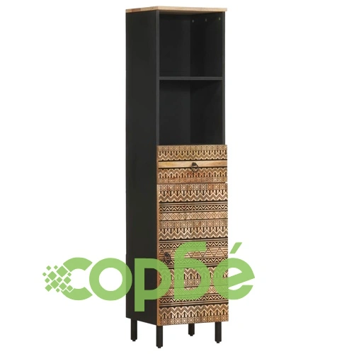 Шкаф за баня, 38x33,5x160 см, масивно мангово дърво ➤ топ цена ➤ sorbe.bg