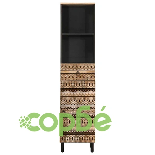 Шкаф за баня, 38x33,5x160 см, масивно мангово дърво ➤ топ цена ➤ sorbe.bg