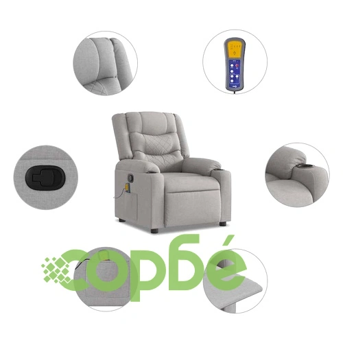 Масажен стол за лежанка Cloud Grey Fabric ➤ топ цена ➤ sorbe.bg