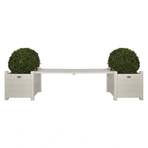 Esschert Design Сандъци за цветя с пейка-мост, бели, CF33W 