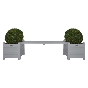 Esschert Design Сандъци за цветя с пейка-мост, сиви, CF33G