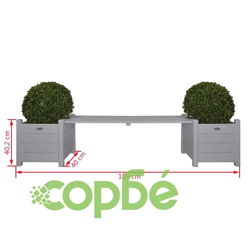 Esschert Design Сандъци за цветя с пейка-мост, сиви, CF33G ➤ топ цена ➤ sorbe.bg