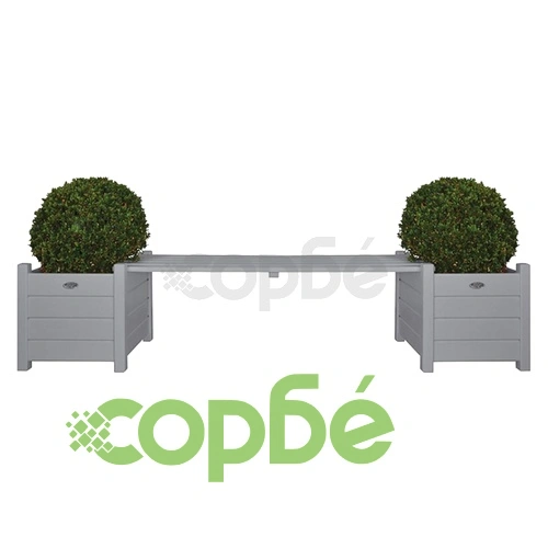 Esschert Design Сандъци за цветя с пейка-мост, сиви, CF33G ➤ топ цена ➤ sorbe.bg