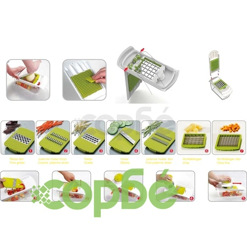 Enrico Комплект от седем части ренде тип мандолина и чопър, зелен ➤ топ цена ➤ sorbe.bg