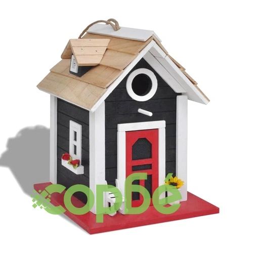 Къщичка за птици, черна ➤ топ цена ➤ sorbe.bg